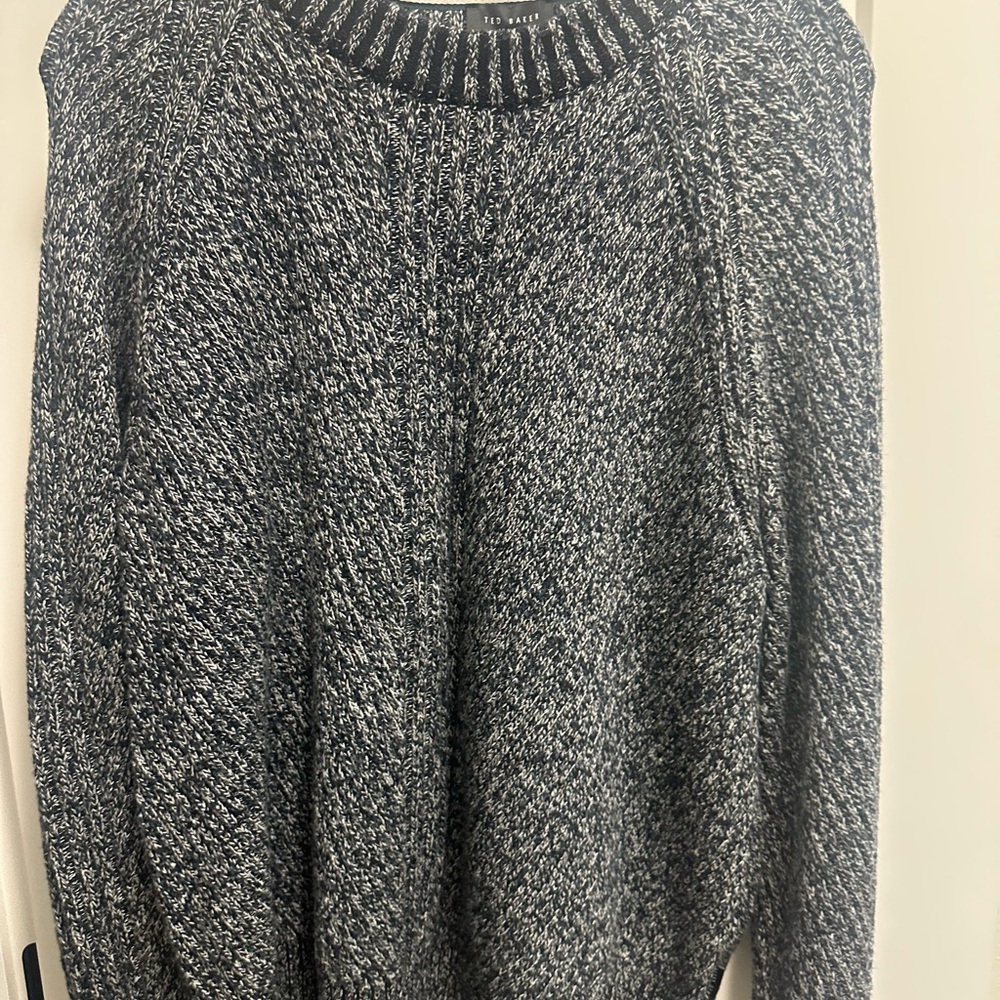 Ted Baker London Chunky Knit Sweater (Size 5 = XL/XXL) Navy